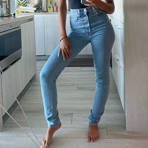 Helmut Lang High Waisted Skinny Denim Jeans